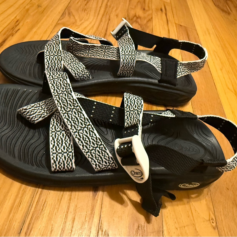 Chaco Black and White Sandals
